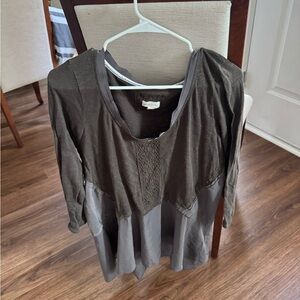 Meadow Rue L Women's V-Neck Tunic Top